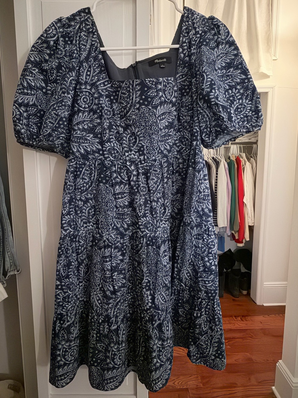 Madewell Navy and White Dress